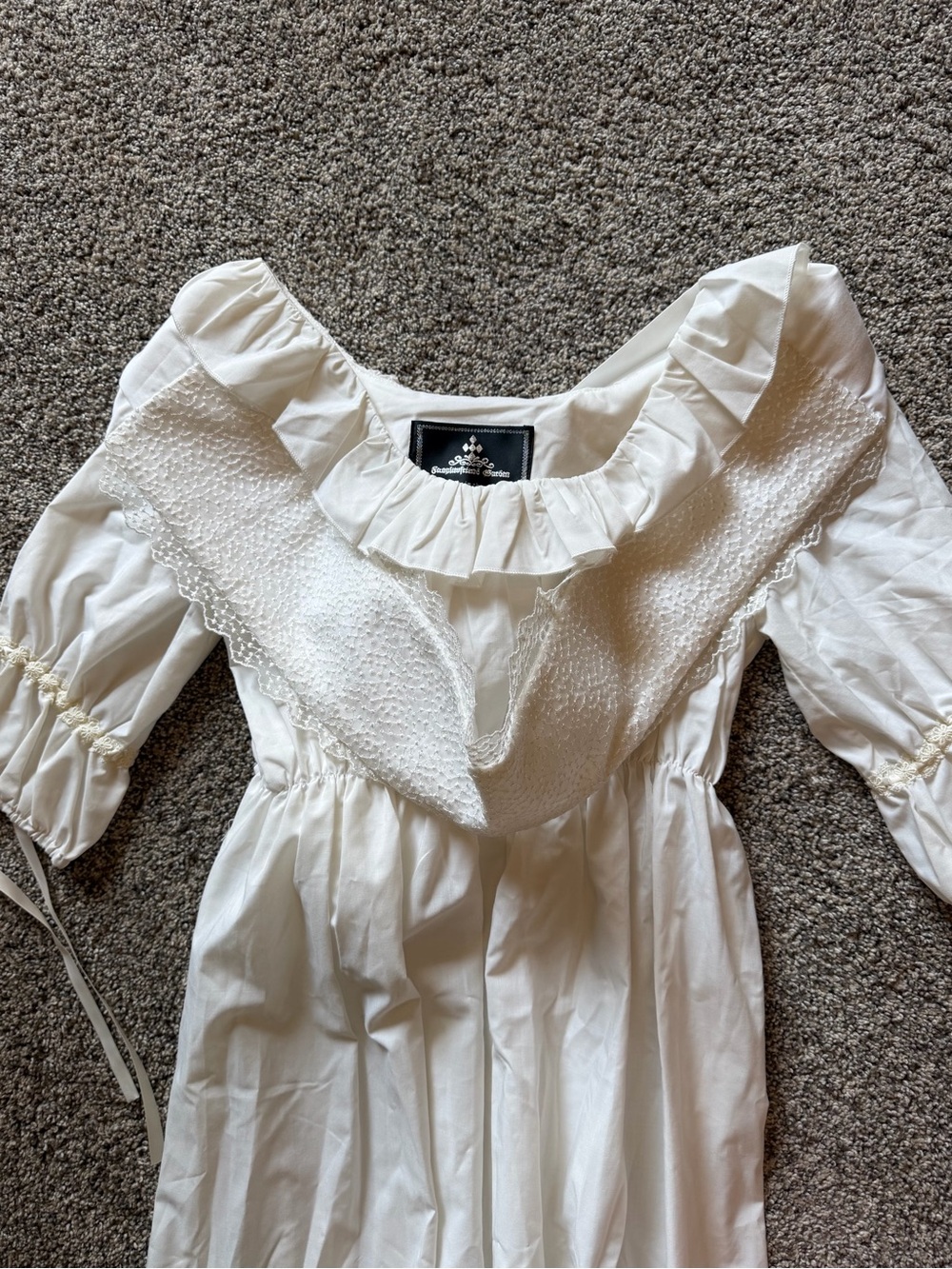 Womens White Fanplusfriend Garden Medieval Maxi Dress Ren Faire Renaissance Sz S - Picture 2 of 10